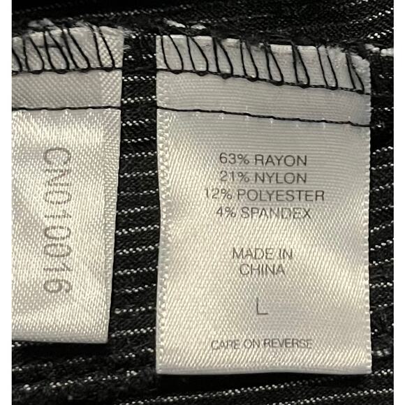 7TH AVENUE DESIGN STUDIO SKINNY LEG PULL-ON PANTS, WOMENS-L-GREY/WHITE PINSTRIPE - Picture 10 of 12